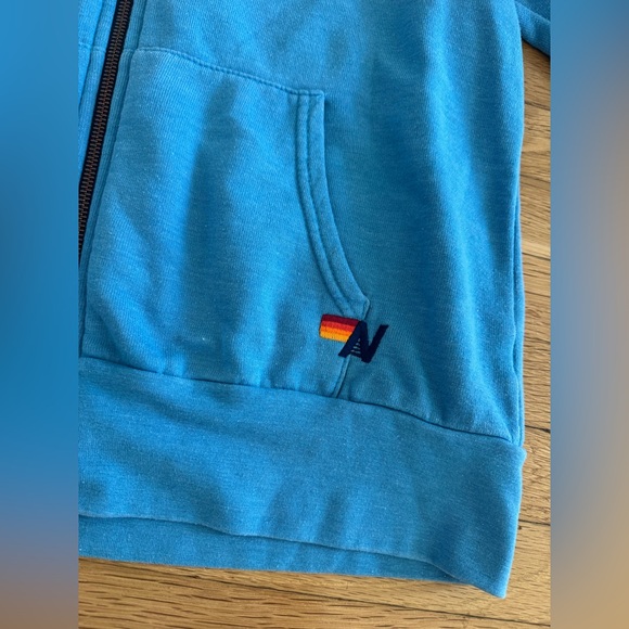 Aviator Nation Blue Zip Up Hoodie Sweatshirt Jacket Venice, CA - Picture 3 of 10